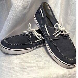Sperry Top-Sider Halyard Navy Blue Canvas Boat Shoes Mens 5.5M YB38684A